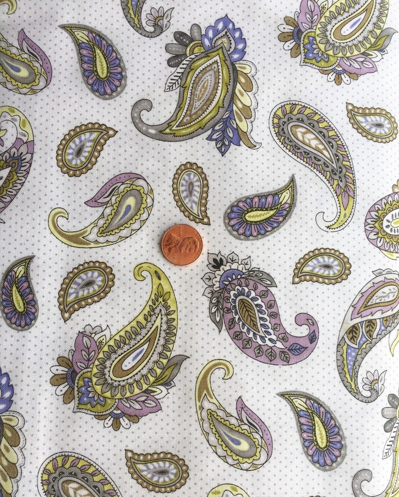 Chelsea Paisley Dots Fabric by Paintbrush Studio for EE Etsy