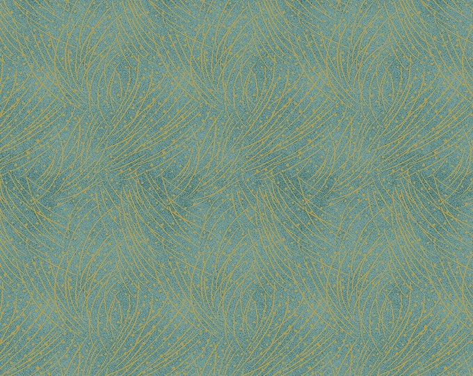 A Festive Medley Golden Pine Fabric // Benartex 4745M-82 by the Half Yard