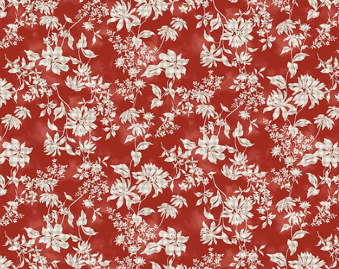 Life is Better on the Farm Country Floral Fabric // Michael Miller CX9968-RED by the Half Yard