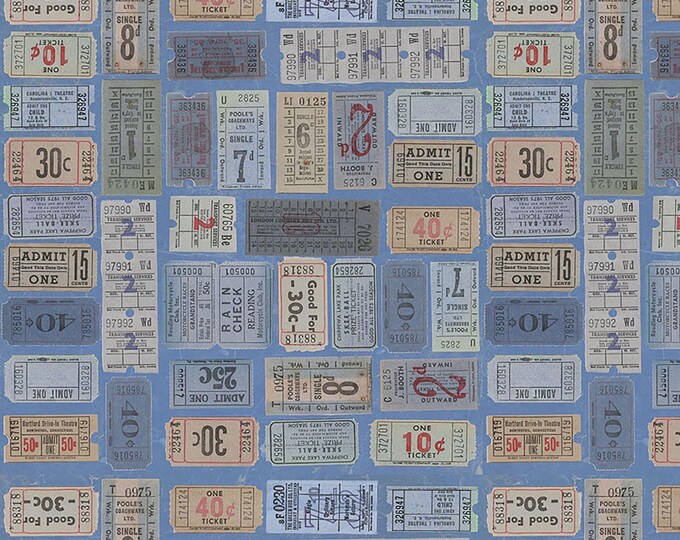 Tim Holtz Indigo Palette Tickets Fabric // FreeSpirit PWTH292.INDIGO by the Half Yard