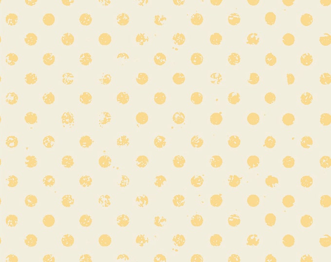 Lemonade Dots Fabric // Clothworks Y3214-9 Yellow by the HALF YARD