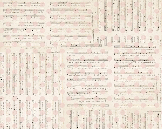 Parisian Snippets Music & Dots Fabric // Blank Quilting 4291-41 Ecru by the Half Yard