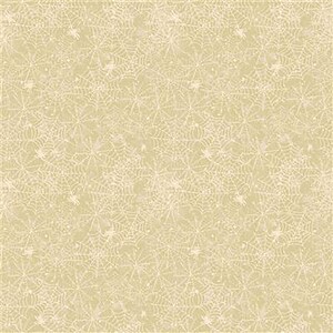 All Hallows Eve Spider Web Fabric // Clothworks Y3822-60 Dark Butter by the HALF YARD