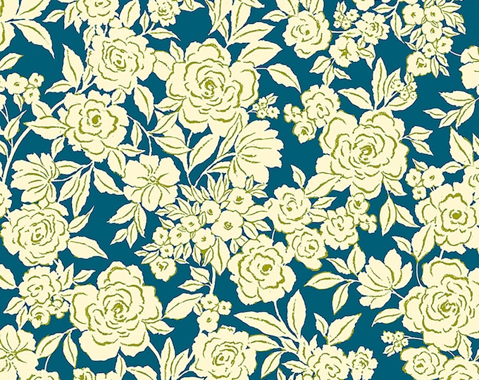 Zola Etched Floral Fabric // Ink & Arrow // Quilting Treasures 26143 -N by the Half Yard