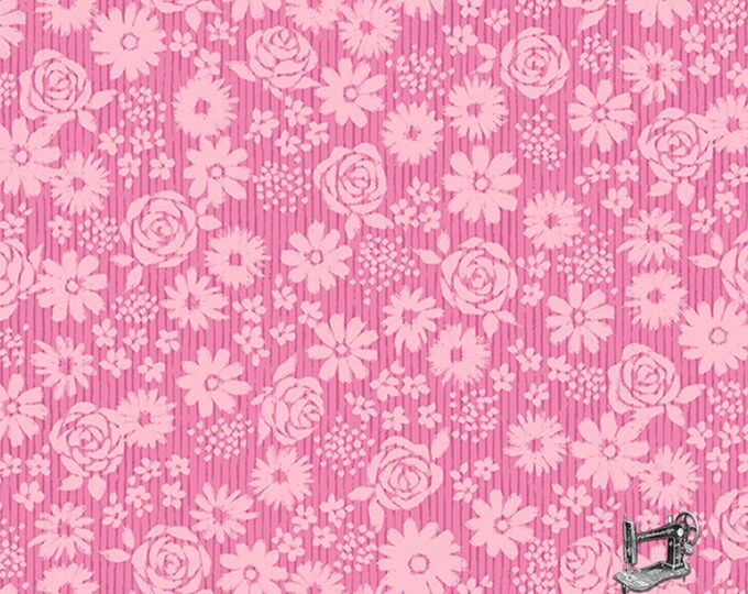 Top Drawer Tonal Baby Pink Flowers Fabric // Andover // Makower A-8892-E by the HALF YARD