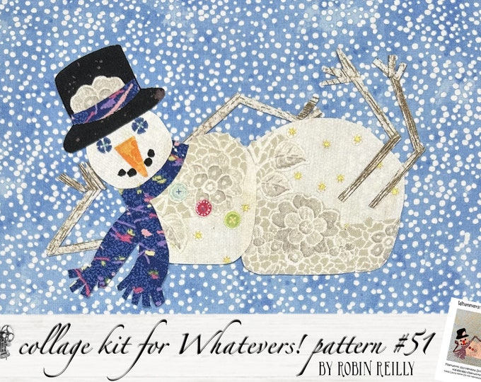 Collage Kit for Laura Heine's Whatevers! #51 Snowman Pattern // Certified Laura Heine Instructor