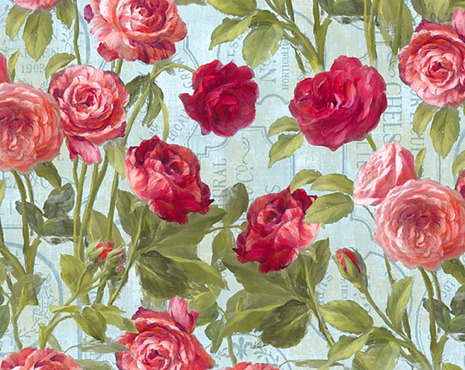Flower Market Climbing Roses Fabric // Wilmington Prints 1077 89210 437 by the Half Yard