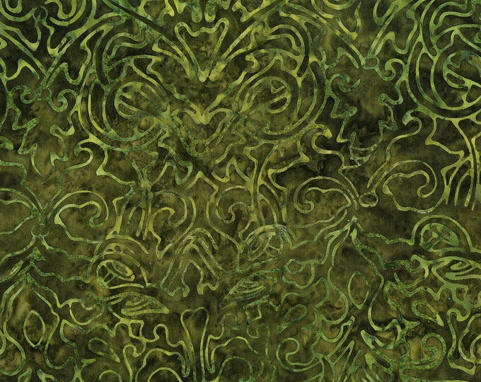 Malam Batiks V Ferronnerie Fabric // RJR Studios 3282-004 Olive by the Half Yard