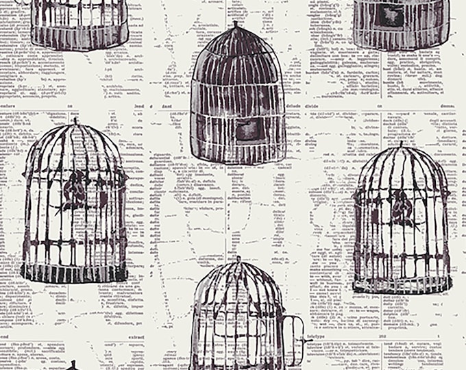 AGF Wonderland Uncaged Words Fabric Linen // Art Gallery WND-1536 by the HALF Yard