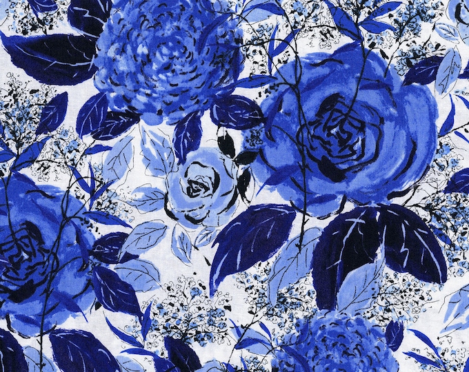Rose Hutch Favorite Floral Delft Fabric // RJR Studios 3275 002 by the Half Yard