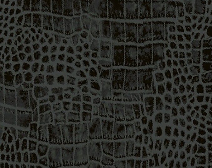 Go Wild Alligator Fabric // Windham 50860-2 Black by the Half Yard