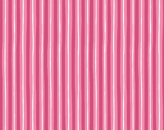REMNANT 14" KimberBell Basics Little Stripe Fabric // Maywood Studio MAS8242-P