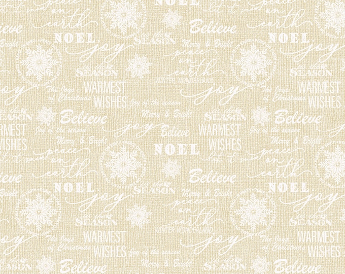 Joy of the Season Joyful Inspirations Fabric // Benartex 13101-07 Cream by the Half Yard