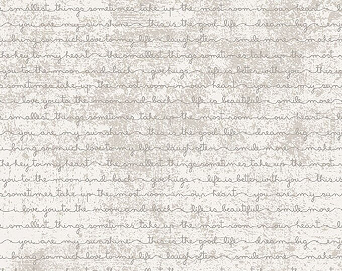 AGF Littlest Heartfelt Snow Script Fabric // Art Gallery Fabrics LT 20036 by the Half Yard