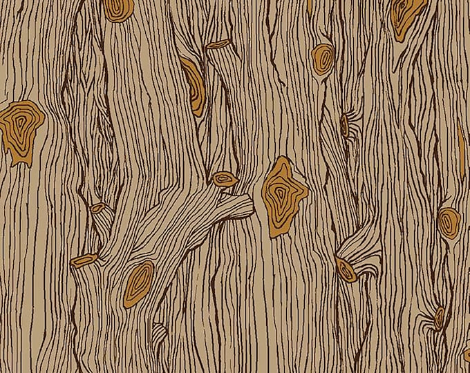 Menagerie Tree Bark Fabric // Paintbrush Studio 120-99742 Dark Brown by the Half Yard