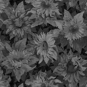 Flowers of the Sun Tonal Sunflowers Fabric // Wilmington Prints 1419 79280 999 by the HALF YARD