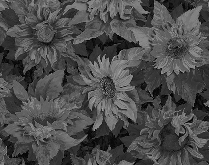 Flowers of the Sun Tonal Sunflowers Fabric // Wilmington Prints 1419 79280 999 by the HALF YARD