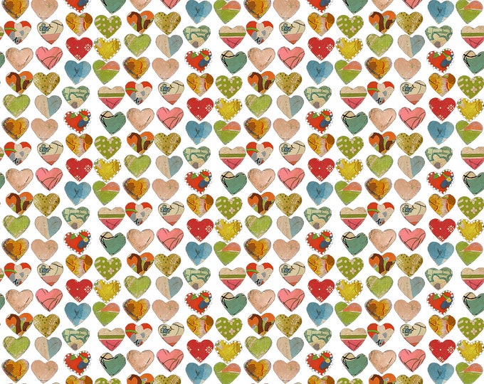 Soul Shine & Daydreams Large Hearts Fabric // Benartex 10348-09 by the HALF YARD