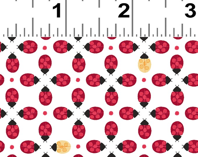 Ladybug Mania Ladybug Fabric // Clothworks Y3177-1 by the HALF YARD
