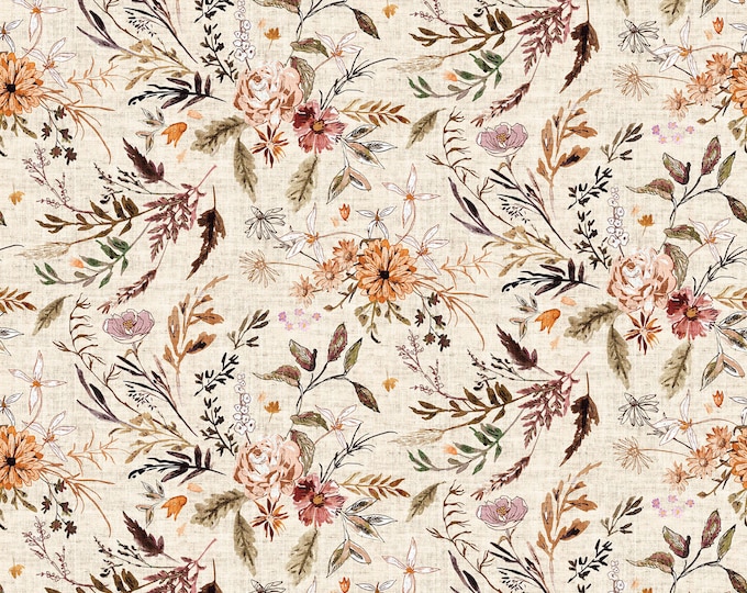 Delilah Serendipity Main Floral Fabric // Clothworks Y3691-131 by the HALF YARD