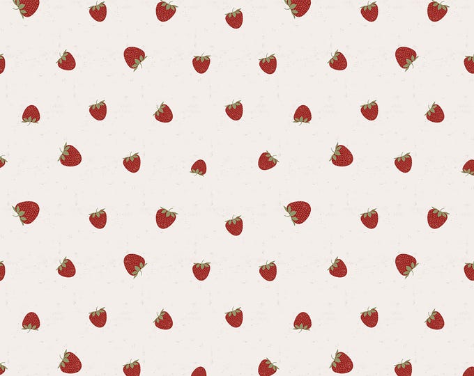 Happy Day Farm Digital Berries Fabric // Clothworks Y3563-11 Light Khaki by the Half Yard