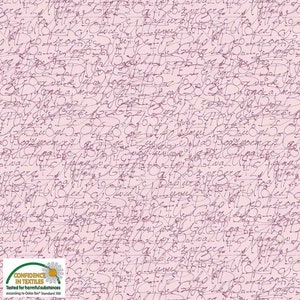 Quilters Coordinates Cursive Text Fabric Pink by STOF by the Half Yard