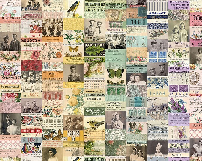 Tim Holtz Multi Palette Collage Fabric // FreeSpirit PWTH320.MULTI by the Half Yard