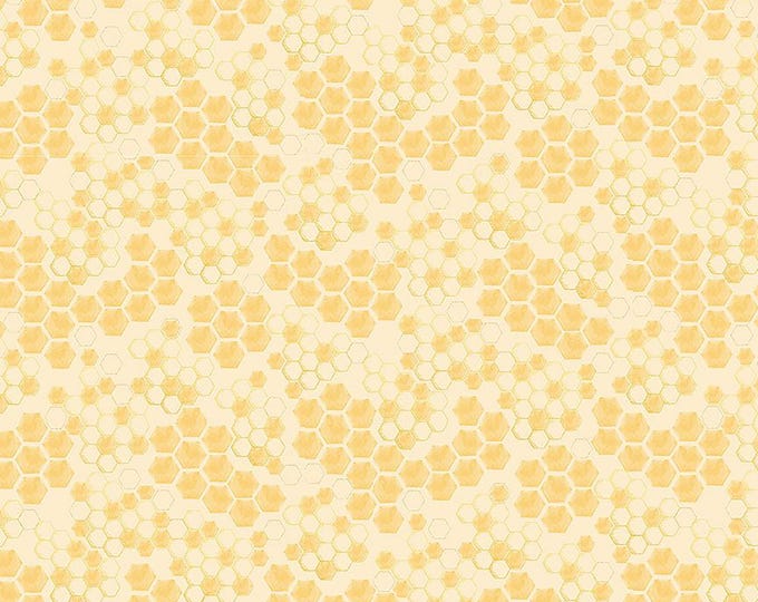 Home Sweet Home Honeycomb Fabric // Timeless Treasures BEE-CD3048 Honey by the HALF YARD