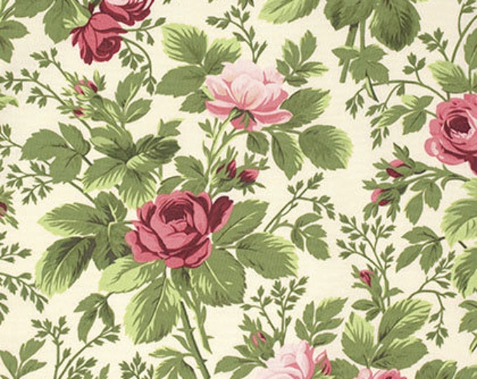 SALE Indigo Rose Fabric Bloomfield // FreeSpirit PWVM130.VANIL