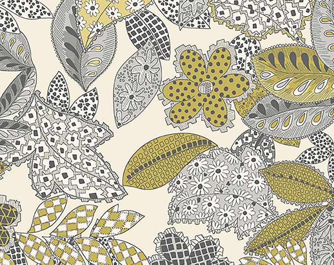 Frond Main Floral Fabric // Andover A-481-LC by the Half Yard