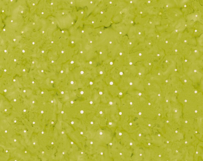 Blossom Batik Valley Pindot Fabric // RJR Studios 3137-002 Apple Green by the Half Yard