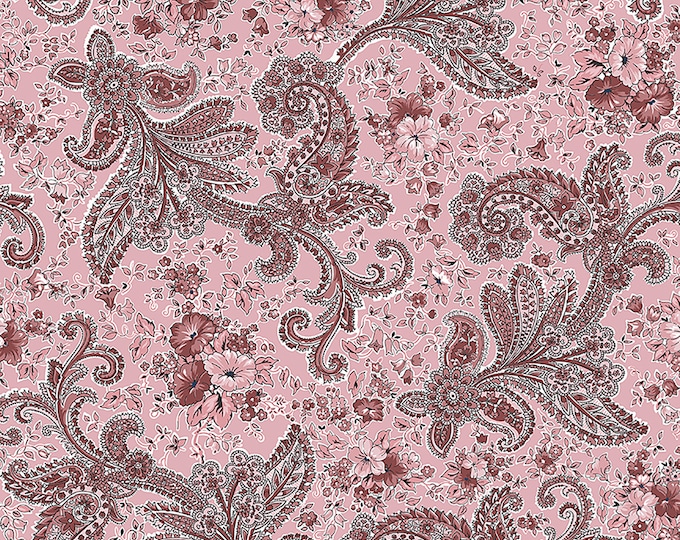 Midnight Garden Pink Paisley Fabric // Riley Blake Designs C12542-Pink by the Half Yard