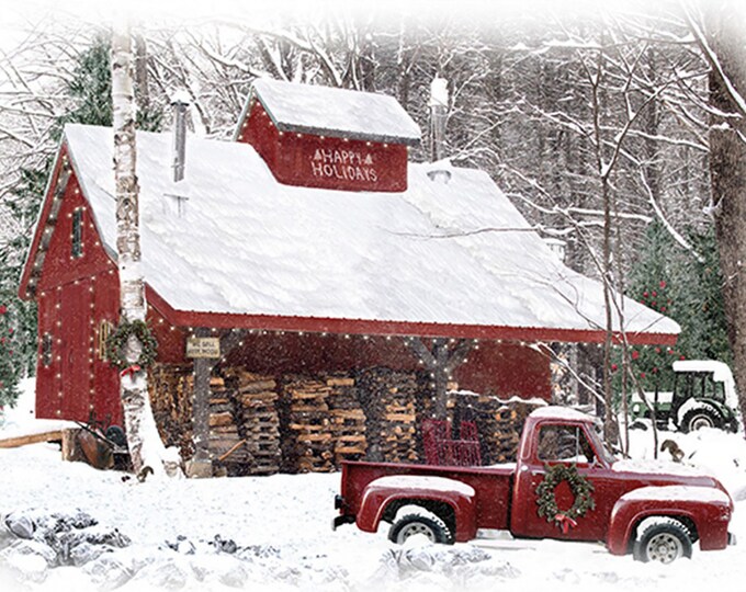 Snow Home for the Holidays 29" Fabric Panel // Hoffman T4857H-307