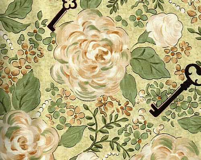 Riverwoods My Secret Garden White Floral Fabric from Troy by the Half Yard