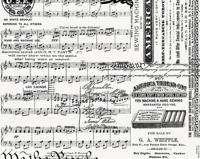 Sew America Patriotic Text Fabric // J. Wecker Frisch // Riley Blake C17345-OFFWHITE by the HALF YARD