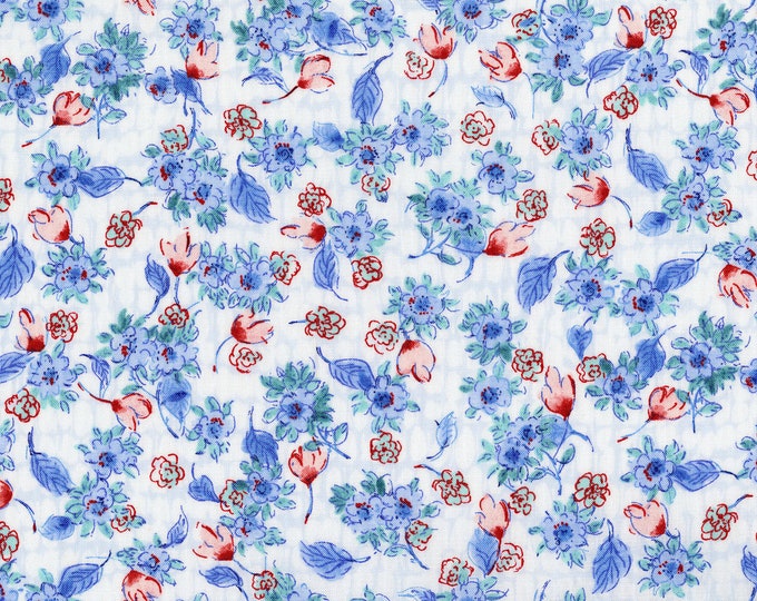 Rose Hutch Prized Petals French Blue Fabric // RJR Studios 3276-001 by the Half Yard