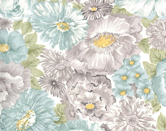 Sanctuary Zen Flourish Fabric // 3 Sisters // Moda 44250 21 Grey by the HALF YARD