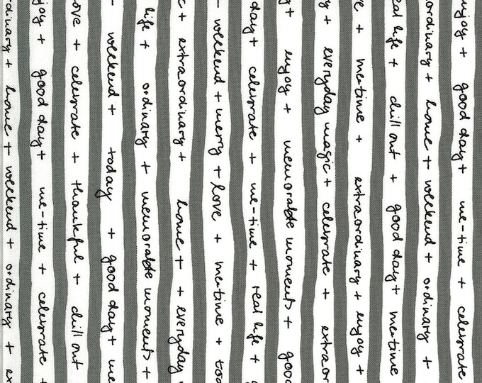 Quotation Quotes Fabric // Moda 1732 12 Graphite by the HALF YARD