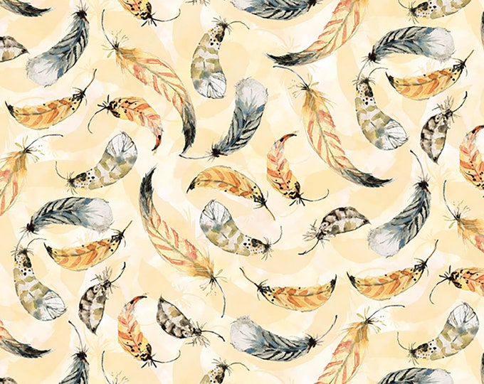 SALE Forest Dance Feather Toss Fabric // Wilmington Prints by the Yard