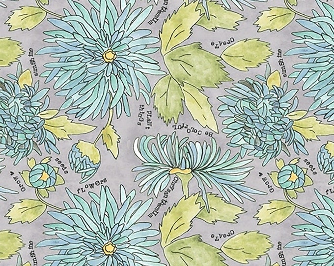 Potpourri Chrysanthemums Fabric Caprice // Laura Heine // Windham 51655-5 by the  Half Yard