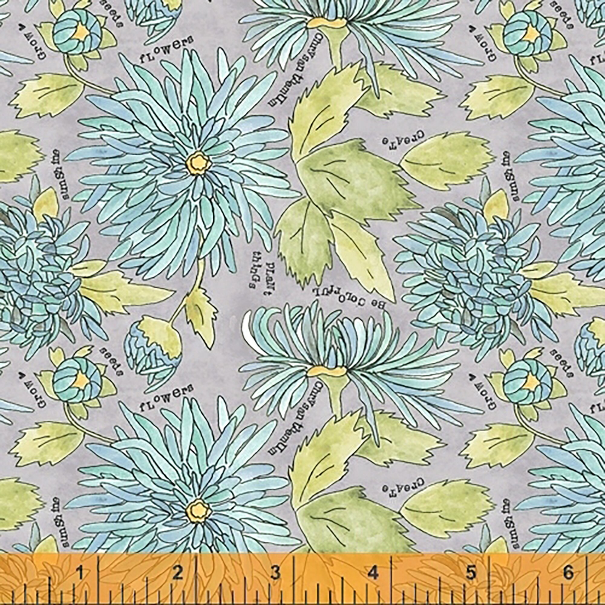 Potpourri Chrysanthemums Fabric Caprice // Laura Heine // Windham 51655-5 by the  Half Yard