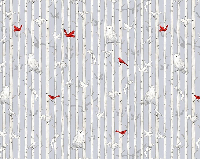 Winter Whites Birch Stripes Fabric // Studio E SEF7231-90 by the Half Yard