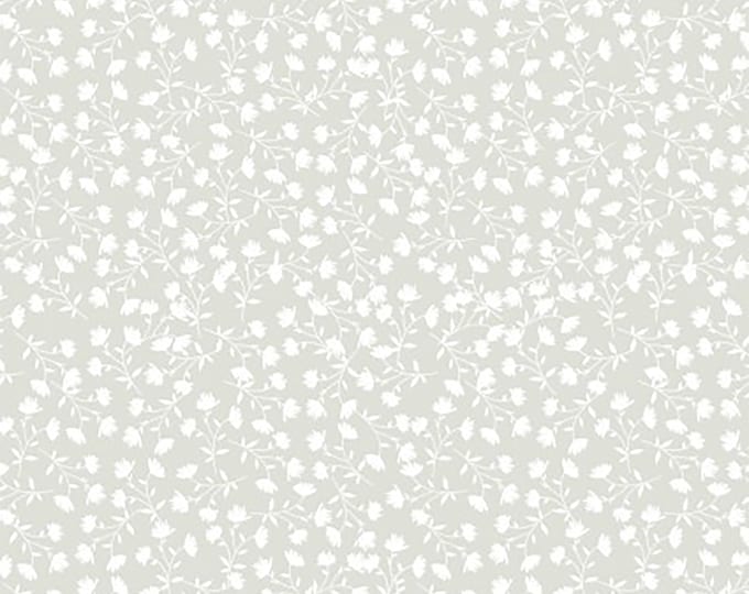Wanderings Whisper Fabric White Flowers // Poppie Cotton WW19066 by the HALF YARD