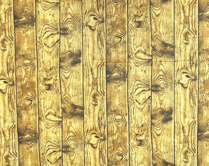 Majestic Woods Walnut Woodgrain Fabric // Andover A-8587-KN1 by the Half Yard