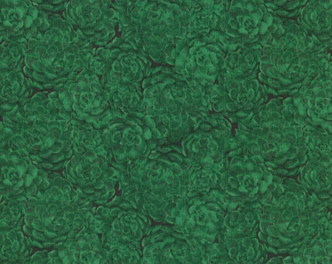 Jinny Beyer Hens & Chicks Holiday Green Fabric // RJR Studios 8737-006 by the Half Yard