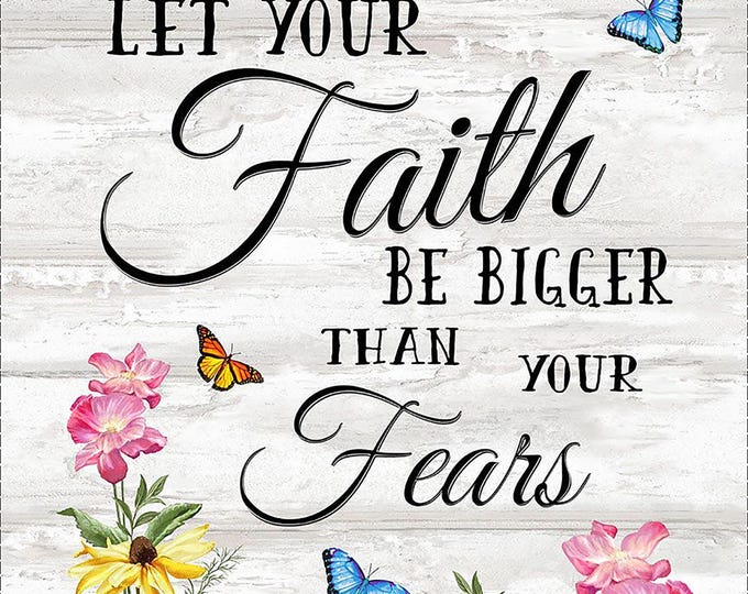 Faith 24" Panel // Timeless Treasures PANELDG-CD3437  GREY