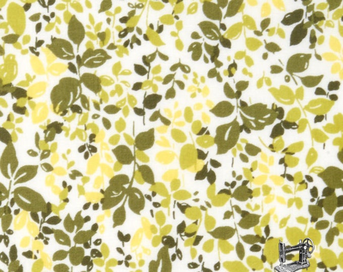 Regent St Lawn Floral Leaf Fabric // Moda Fabrics 33196 12 by the HALF YARD