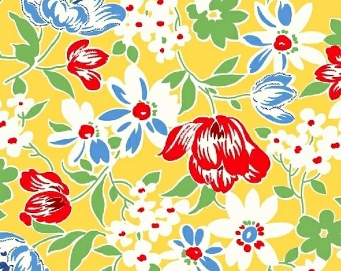 Sugarsack 2 Sweet Bouquet Fabric Daffodil // Windham 51445-3 by the HALF YARD