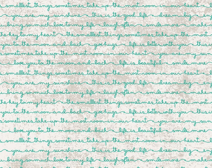 AGF Littlest Heartfelt Script Fabric // Art Gallery LT-10036 Leaf by the HALF Yard