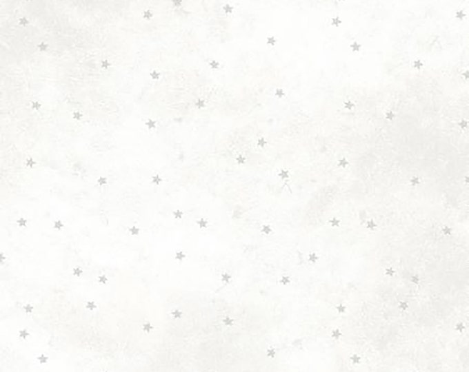 Sparkle Suede Silver Stars Fabric // P&B Textiles SPAR305-WS by the Half Yard